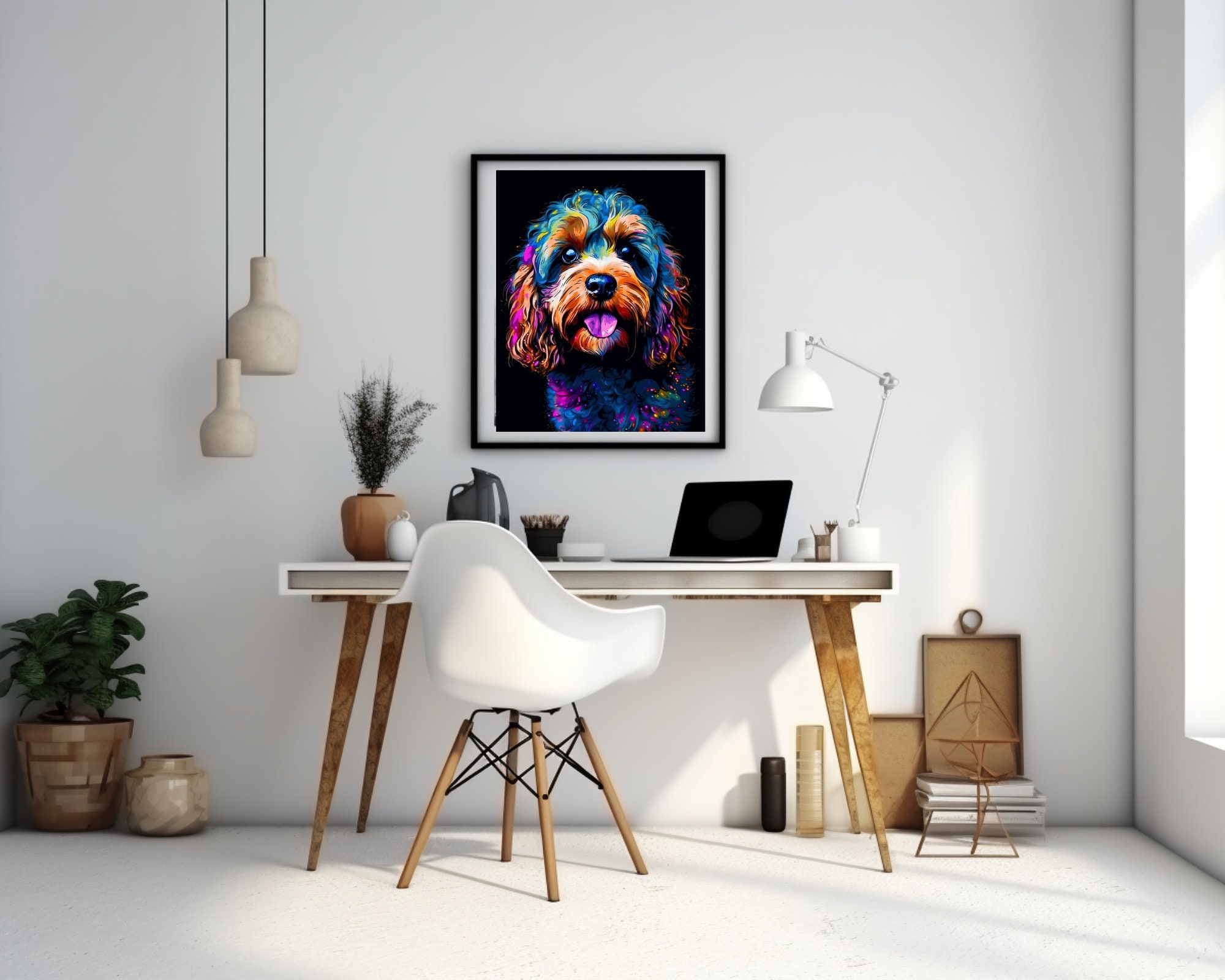 Neon Abstract Cockapoo All Size PNG Download Gift for Dog Lovers for ...