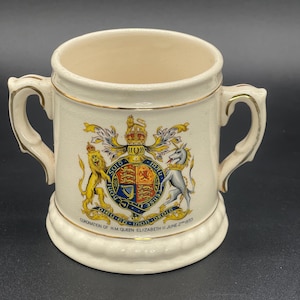 Collectible Queen Elizabeth II Coronation Tankard. Brentleigh Ware. 1953. Royal Family. Unique Gift.