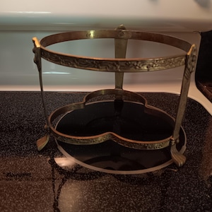Two tier brass plant stand
