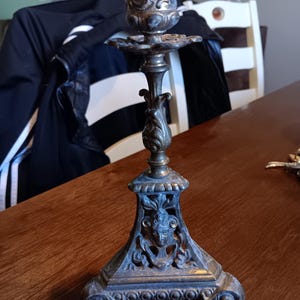 Baroque style brass candle holder