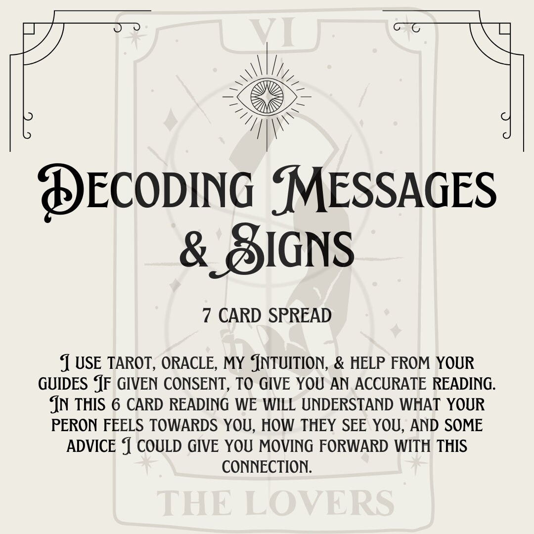 Decoding Messages & Signs tarot Reading - Etsy