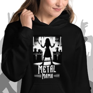 Metal Mama Heavy Metal Mom Hoodie Geburtstagsgeschenk für Mama Rocker Mom Muttertagsgeschenk Death Metal Heavy Metal Geschenk Alt Mom Hoodie Goth Kleidung