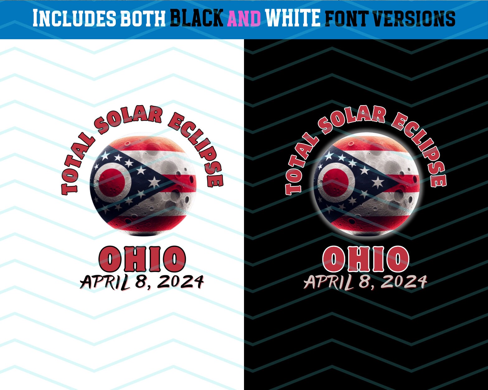 Ohio Eclipse SVG Total Solar Eclipse 2024 SVG Path of Totality April 8