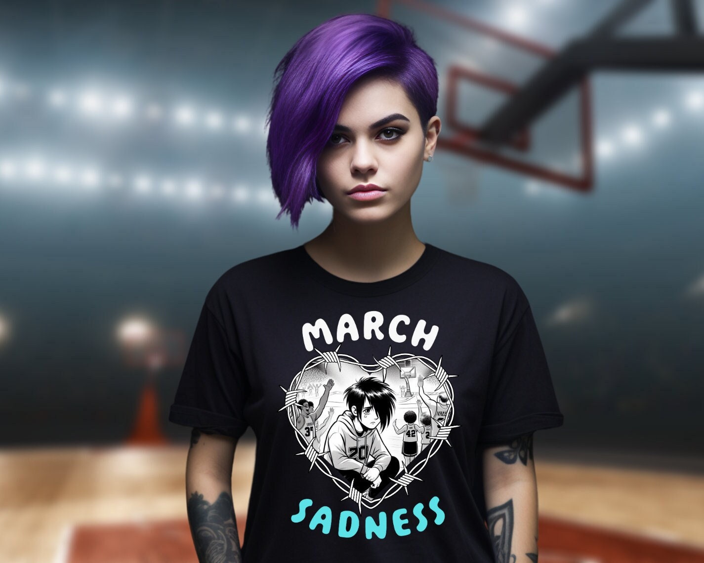 Funny EMO Shirt March 2025 Madness Scene Emo Clothing Emo Clothes Emo Music Let The Madness Begin College Basketball Shirt Basketball Coach