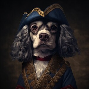Cocker Spaniel, Personalized Gift, Royal Pet Portrait, Renaissance Painting, Royal Portrait, Pet Lovers Gift, Portrait gift, Animal painting