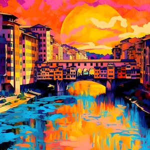 Pop Art in Florence is a digital wall art that shows the beauties of Italy from the artist point of view. A perfect gift for art lovers
