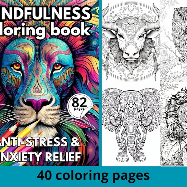 Charming Animal Mandala Coloring Book: Enhance Mindfulness with 40 Relaxing Designs