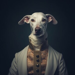 „Lord Greyhound“ ist ein großartiges Gemälde für Hundeliebhaber – fertig zum Herunterladen, Ausdrucken und Aufhängen. Sie erhalten fünf hochauflösende Dateien!