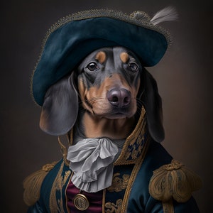 Viscount Dachshund, Personalized Gift, Royal Pet Portrait, Renaissance Painting, Pet Lovers Gift, Pet Portrait gift, Animal painting