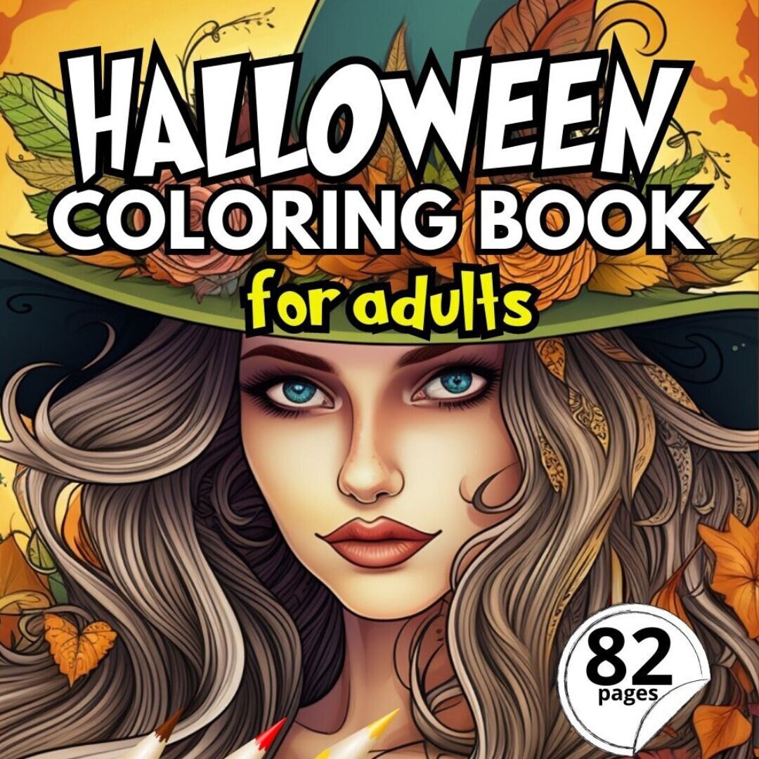 40 Pages Halloween Coloring Book Handmade Prints Crafts Etsy