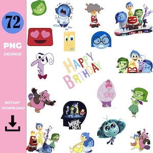 Instant Download Inside Out 2 PNG 72 PNG , Inside Out 2 PNG  Party Supplies, Inside Out 2  Cake topper, Party Kit Inside Out 2  Clipart