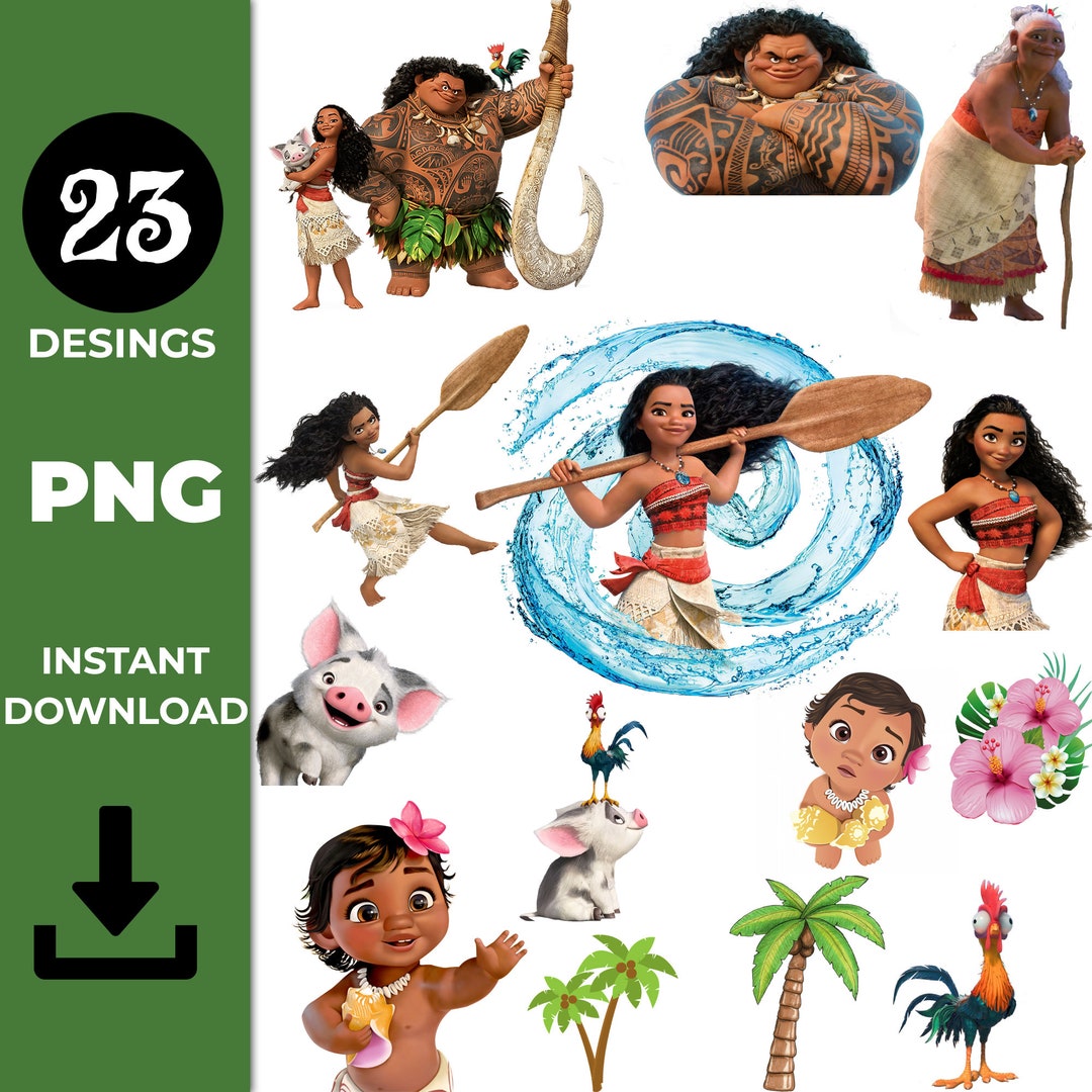 Instant Download Moana 23 PNG , Moana Party Supplies, Moana Cake Topper