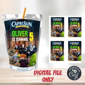 Hotel Transylvania Capri Sun Label Template: Personalized Birthday Party (Digital Download)