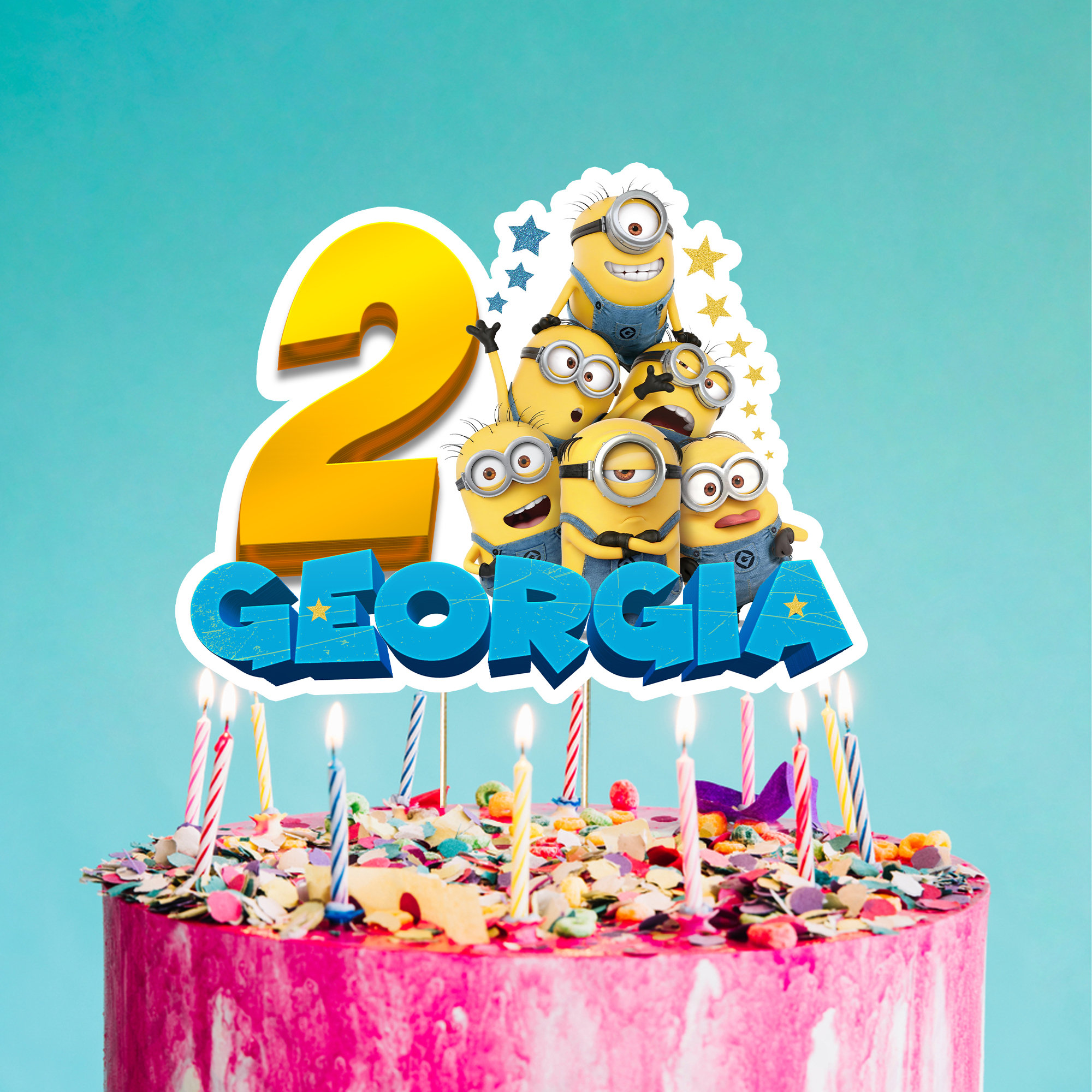 Personalized Birthday Cake Topper: Kids Party Decoration (Digital File)