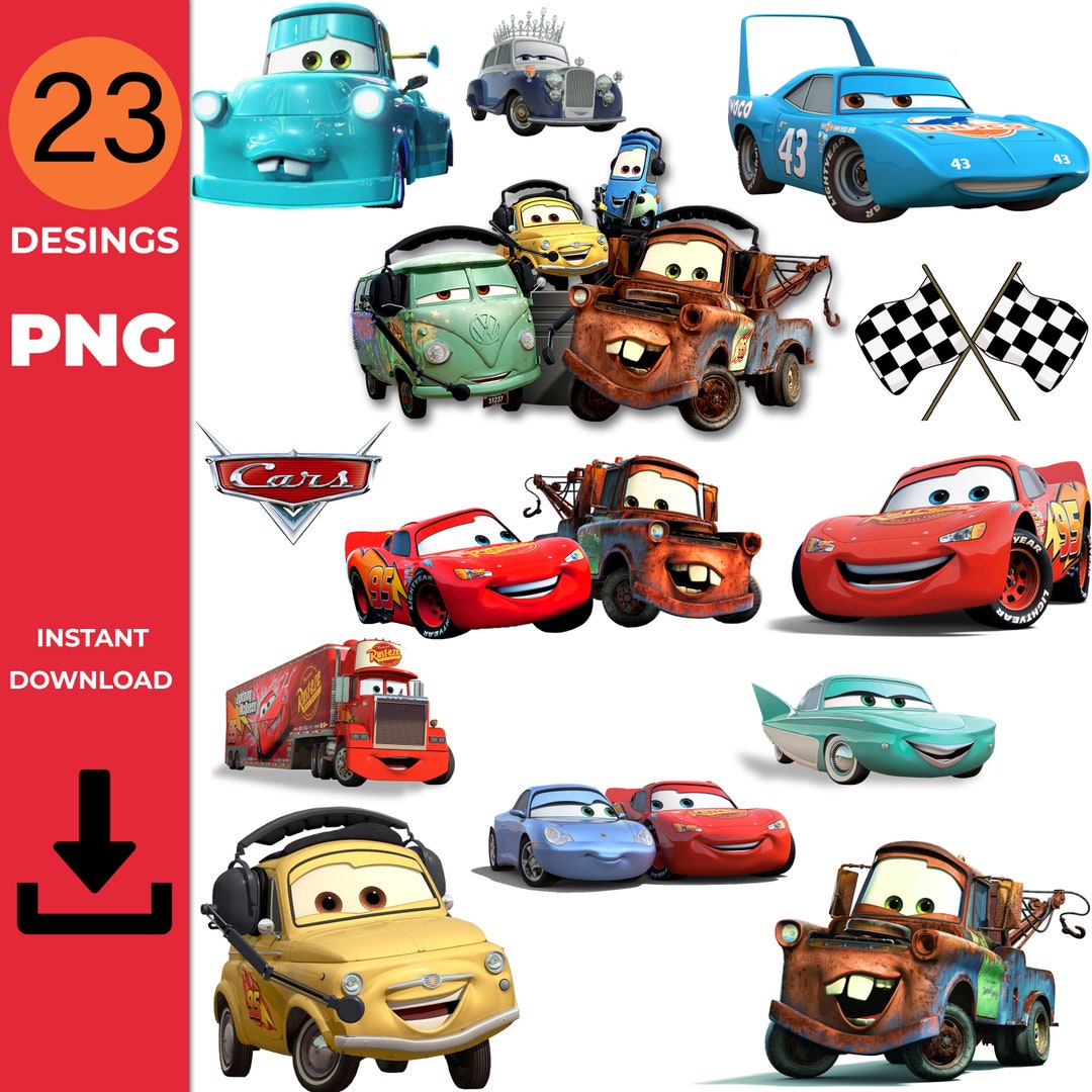 Instant Download Cars 23 PNG , Mcqueen Party Supplies, Cars Cake Topper ...