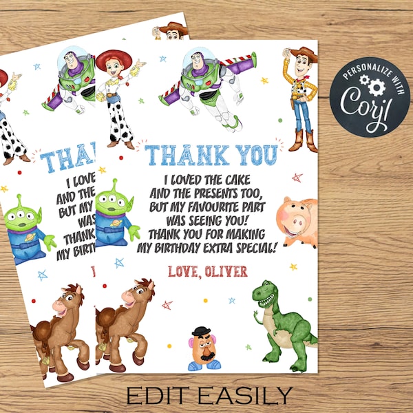 Toy Story Thank You Tags, Toy Story Birthday, Toy Story Thank you gifts Template Printable,Woody Buzz Toy Story Tags,Digital File Only