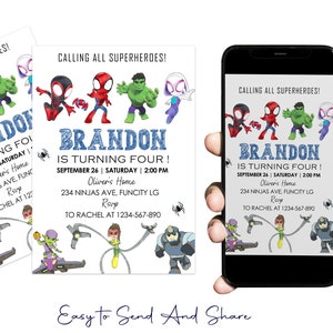 Spidey and Friends Birthday Invitation: Editable Template (Digital Invite)