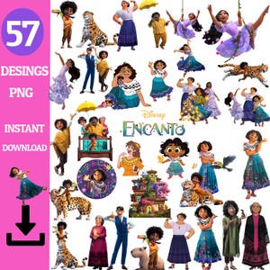 Encanto PNG Clipart Bundle ,Instant Digital Download Encanto Clipart, Vibrant Images for Encanto Cake toppers