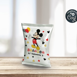 Mickey Mouse Chip Bag Label Template (Digital File)