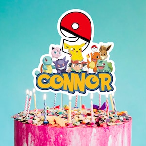 Printable Pikachu Cake Topper , Birthday Party Cake Topper, Birthday Party for Kids,  Cake Decoration, Digital File Only
