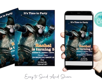 Sing Johnny Birthday Invitation: Editable Party Invite (Digital File)