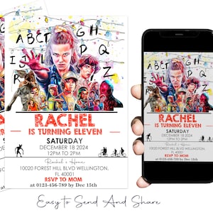 Printable Stranger Invitation, Stranger Birthday Invitation, Stranger Party , Digital File Only