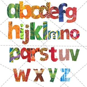 The Very Hungry Caterpillar Alphabet PNG, Digital Alphabet Individual Lowercase Clipart Letters , Transparent PNG Files Digital Download