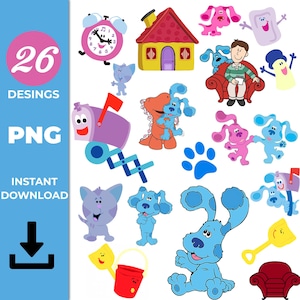 Blues Clues PNG Clipart: Party Cake Topper Designs (Digital Download)