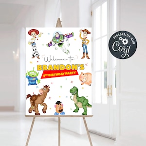 Toy Story Birthday Welcome Sign, Toy Story Custom Birthday Welcome Sign, Personalized Toy Story  Welcome Sign,Toy Story Digital File Only