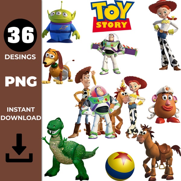 Instant Download Toy Story 36 PNG , Toy Story Party Supplies, Toy Story Cake topper, Party Kit Toy Story Clipart