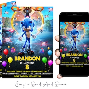 Super Hedgehog Invitation, Editable Hedgehog Birthday Invite ,Hedgehog Invitation For Girl, Birthday Party, Birthday Invitation Corjl Invite