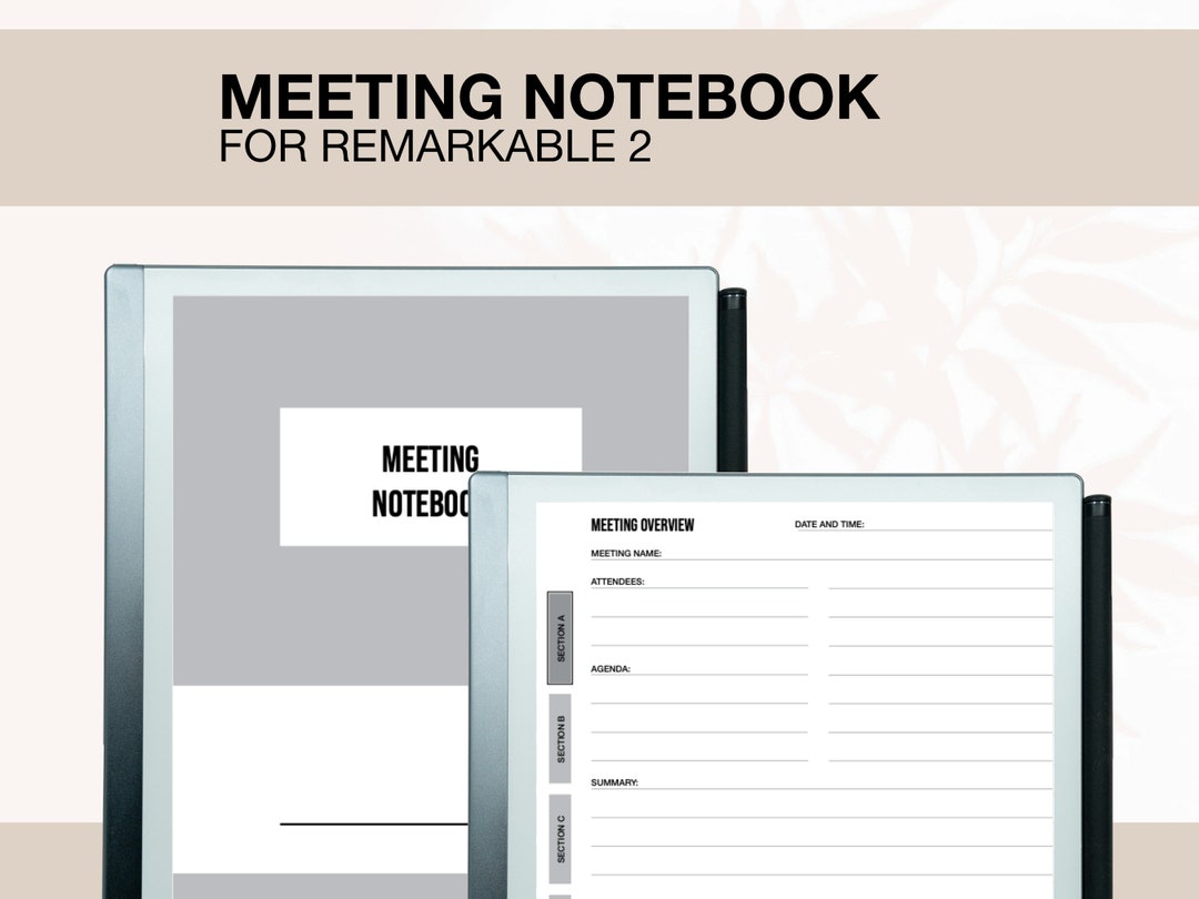 Remarkable 2 Meeting Notes Meeting Minutes Remarkable 2 Templates - Etsy