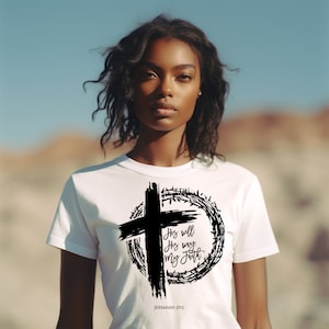 Bibel Zitat Christian SVG Shirt Geschenk für religiöse Person Motivations T-Shirt Glaube SVG Kreuz SVG gesegnetes christliches Shirt