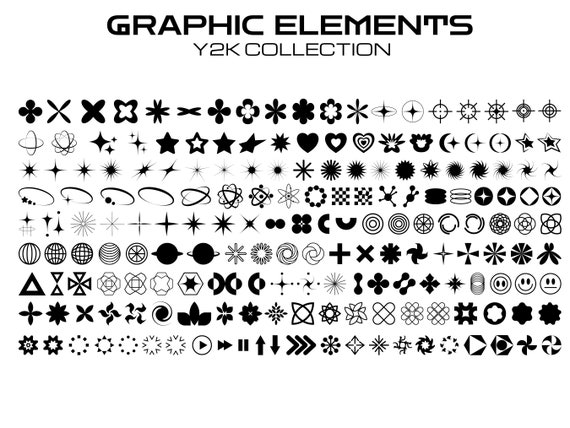 Premium Vector  Abstract icons or symbols in y2k aesthetic