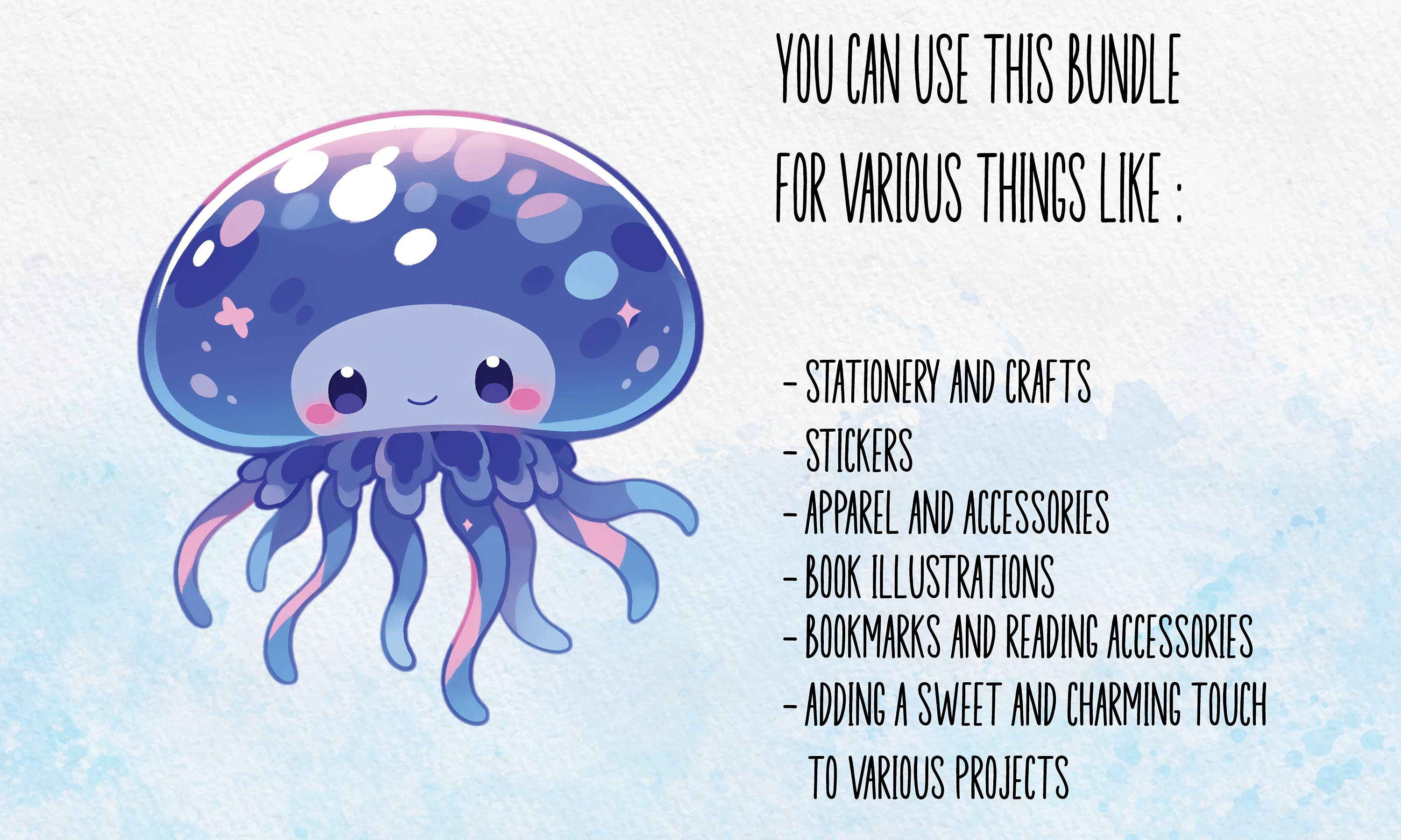 150+ Chibi Under the Sea Animals Watercolor Clip Art Bundle | Sea ...