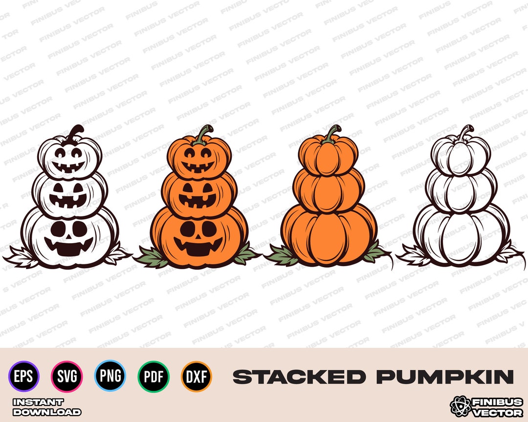 Pumpkin Svg Stacked Pumpkins Svg Fall Svg Cute Pumpkins - Etsy