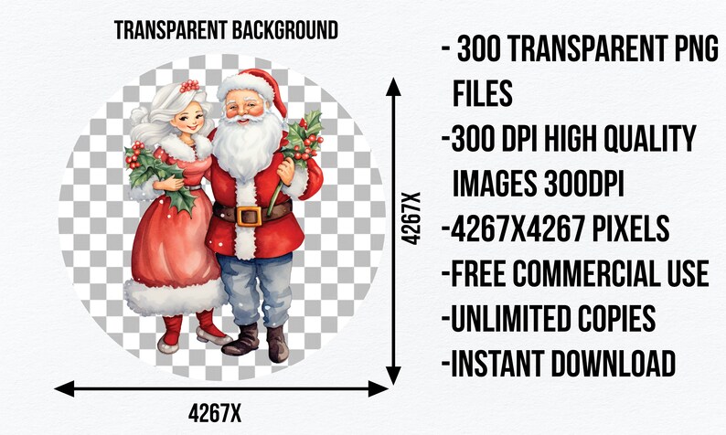 300+ Watercolor Christmas Clipart Bundle , Santa Claus Clipart ...