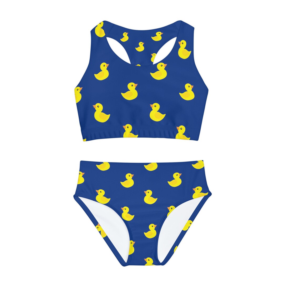 Girls Two Piece Rubber Ducky Swimsuit Etsy