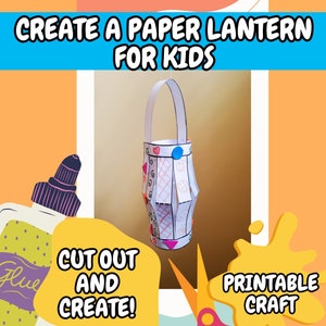 Paper Lantern Craft for Kids, Printable Arts and Craft Activity, Cut and Paste Lantern Template, School Craft, Fun Classroom Activity
