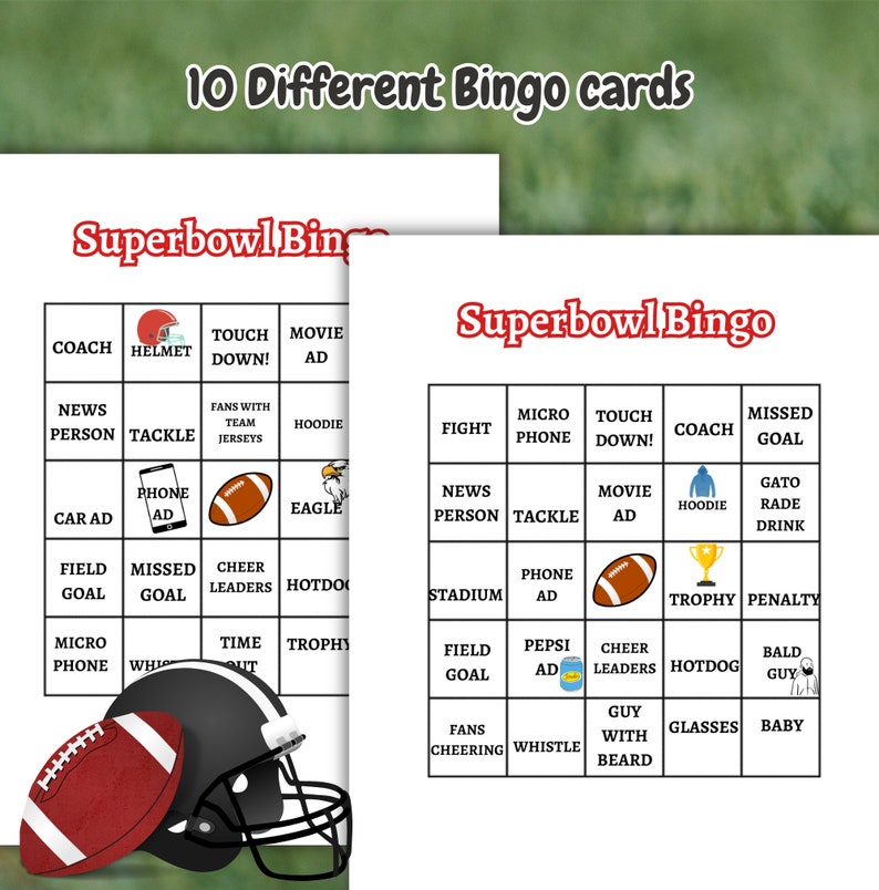 Superbowl Football Bingo, 2024 the Big Game 57, PDF Download, 10