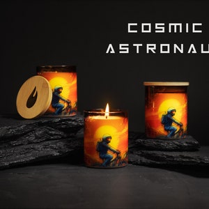 Handmade ‘Cosmic Astronaut’ 8oz scented organic soy candle