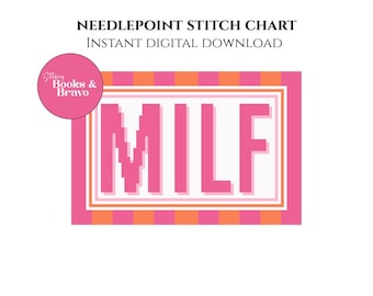 Funny 'MILF' Needlepoint or Cross Stitch Pattern | (Digital Download)