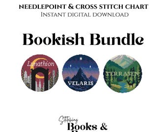 Bookish Bundle | Needlepoint & Cross Stitch Patterns (Instant Download)