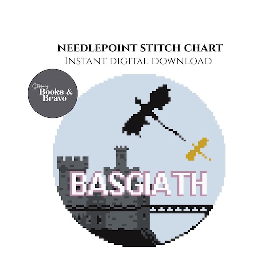 Basgiath War College Needlepoint & Cross Stitch Chart: Bookish Design (Instant Download)