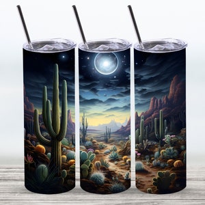 Desert Celestial Tumbler Wrap,20 oz Straight Skinny Tumbler Sublimation Design,Digital Download, PNG File,Desert Celestial Tumbler Wrap PNG