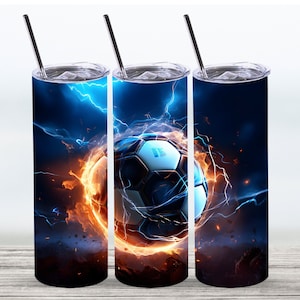 3D Soccer Ball Tumbler Wrap,20 oz Straight Skinny Tumbler Sublimation Design,Digital Download, PNG File,Soccer Tumbler PNG, Soccer PNG