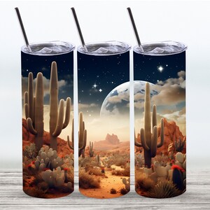 Desert Celestial Tumbler Wrap,20 oz Straight Skinny Tumbler Sublimation Design,Digital Download, PNG File,Desert Celestial Tumbler Wrap PNG