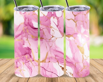 Marble Seamless Tumbler Wrap,20 oz Straight Skinny Tumbler Sublimation Design,Digital Download,PNG File,Pink Marble PNG
