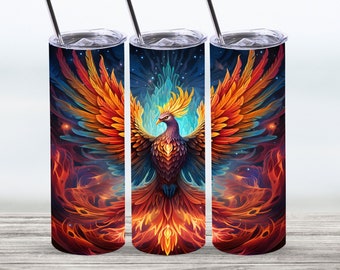 Phoenix Rising Tumbler Wrap,20 oz Straight Skinny Tumbler Sublimation Design,Digital Download, PNG File, Phoenix Tumbler Wrap, Phoenix PNG
