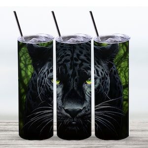 Panther Tumbler Wrap,20 oz Straight Skinny Tumbler Sublimation Design,Digital Download, PNG File, Black Panther Tumbler Wrap